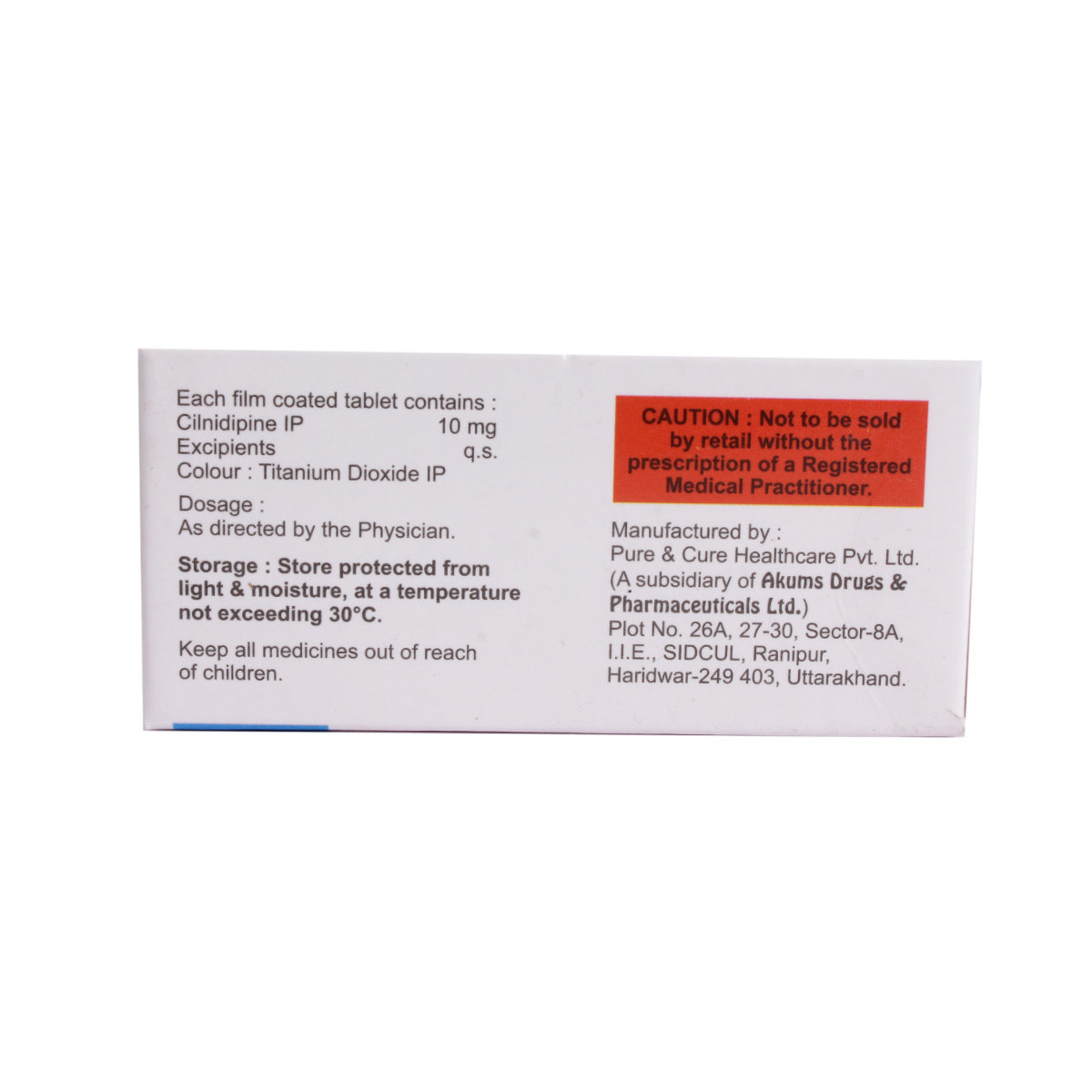 Cilnix 10 Tablet 10's, Pack of 10 TABLETS Cilnix 10 Tablet 10's, Pack of 10 TABLETS