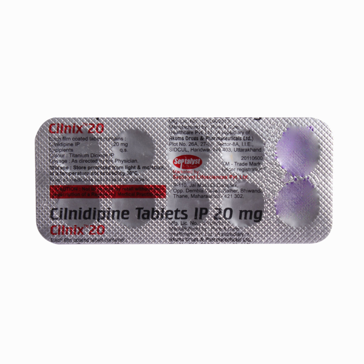 Cilnix 20 Tablet 10's, Pack of 10 TABLETS Cilnix 20 Tablet 10's, Pack of 10 TABLETS