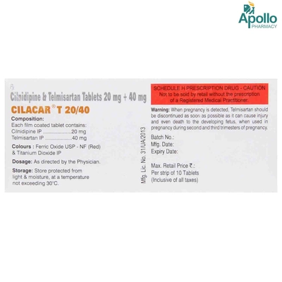 Cilacar T 20/40 Tablet 10's, Pack of 10 TABLETS