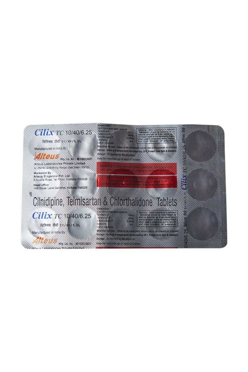 Cilix TC 40mg/10mg/6.25mg Tablet 15's, Pack of 15 Cilix TC 40mg/10mg/6.25mg Tablet 15's, Pack of 15
