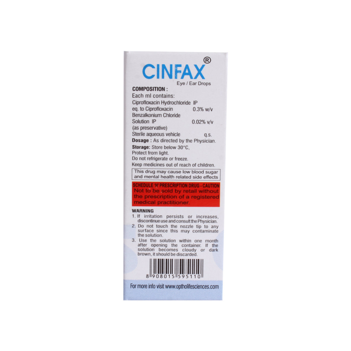 Cinfax Eye/Ear Drops 5 ml, Pack of 1 Drops Cinfax Eye/Ear Drops 5 ml, Pack of 1 Drops