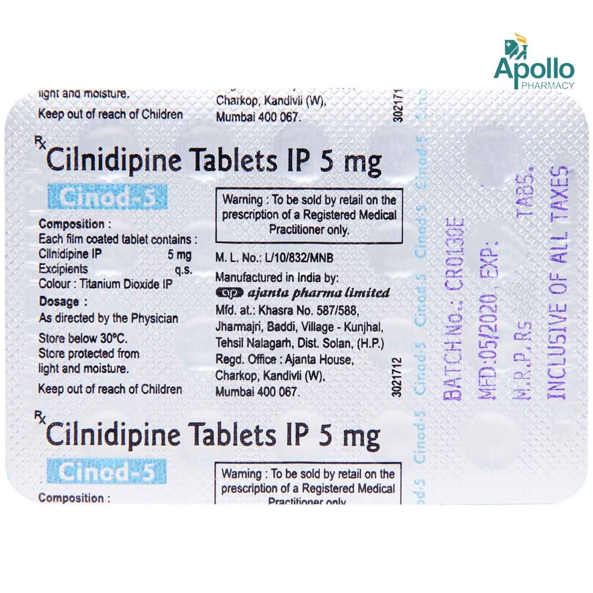 Cinod 5 Tablet Uses Side Effects Price Apollo Pharmacy