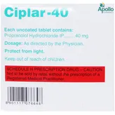 Ciplar-40 Tablet 15's, Pack of 15 TABLETS