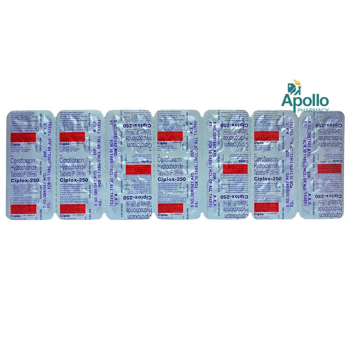 Ciplox-250 Tablet 10's, Pack of 10 TABLETS Ciplox-250 Tablet 10's, Pack of 10 TABLETS