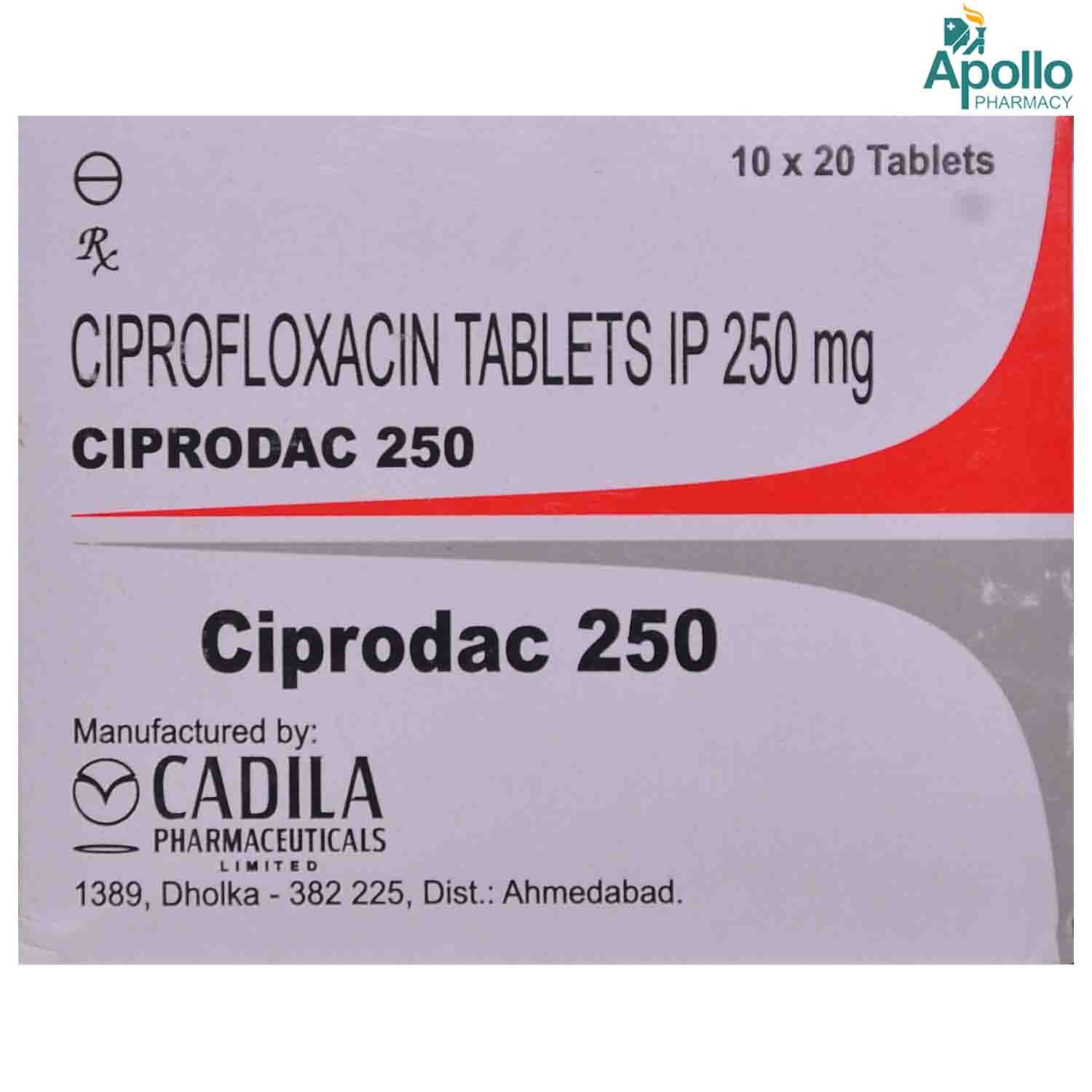 Ciprodac 250 mg Tablet 10's, Pack of 10 TabletS Ciprodac 250 mg Tablet 10's, Pack of 10 TabletS