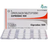 Ciprodac 500 Tablet 10's, Pack of 10 TABLETS