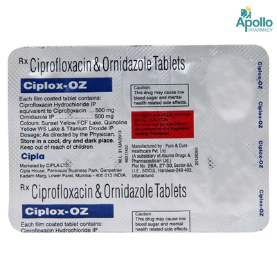 Ciplox-OZ Tablet 10's, Pack of 10 TABLETS