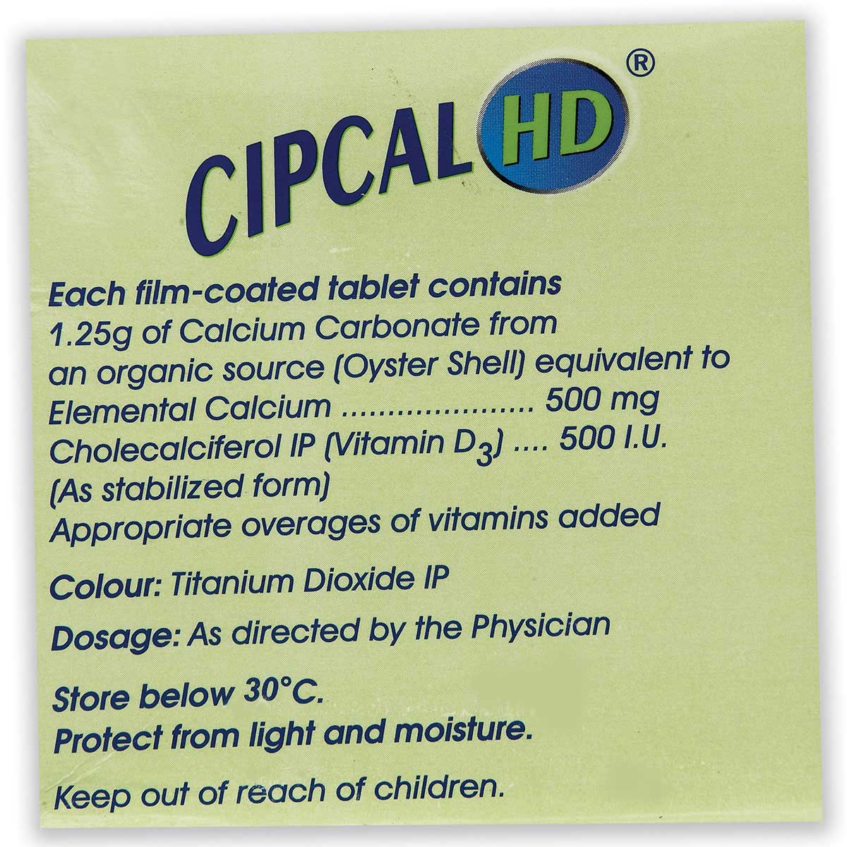 Cipcal HD Tablet 15's, Pack of 15 TABLETS Cipcal HD Tablet 15's, Pack of 15 TABLETS