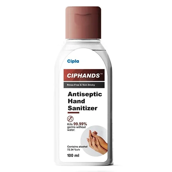 Ciphands Antiseptic Hand Sanitizer 100 ml | Alcohol 72.34%v/v | Kills 99.9% Germs | Rinse Free &amp; Non Sticky |, Pack of 1