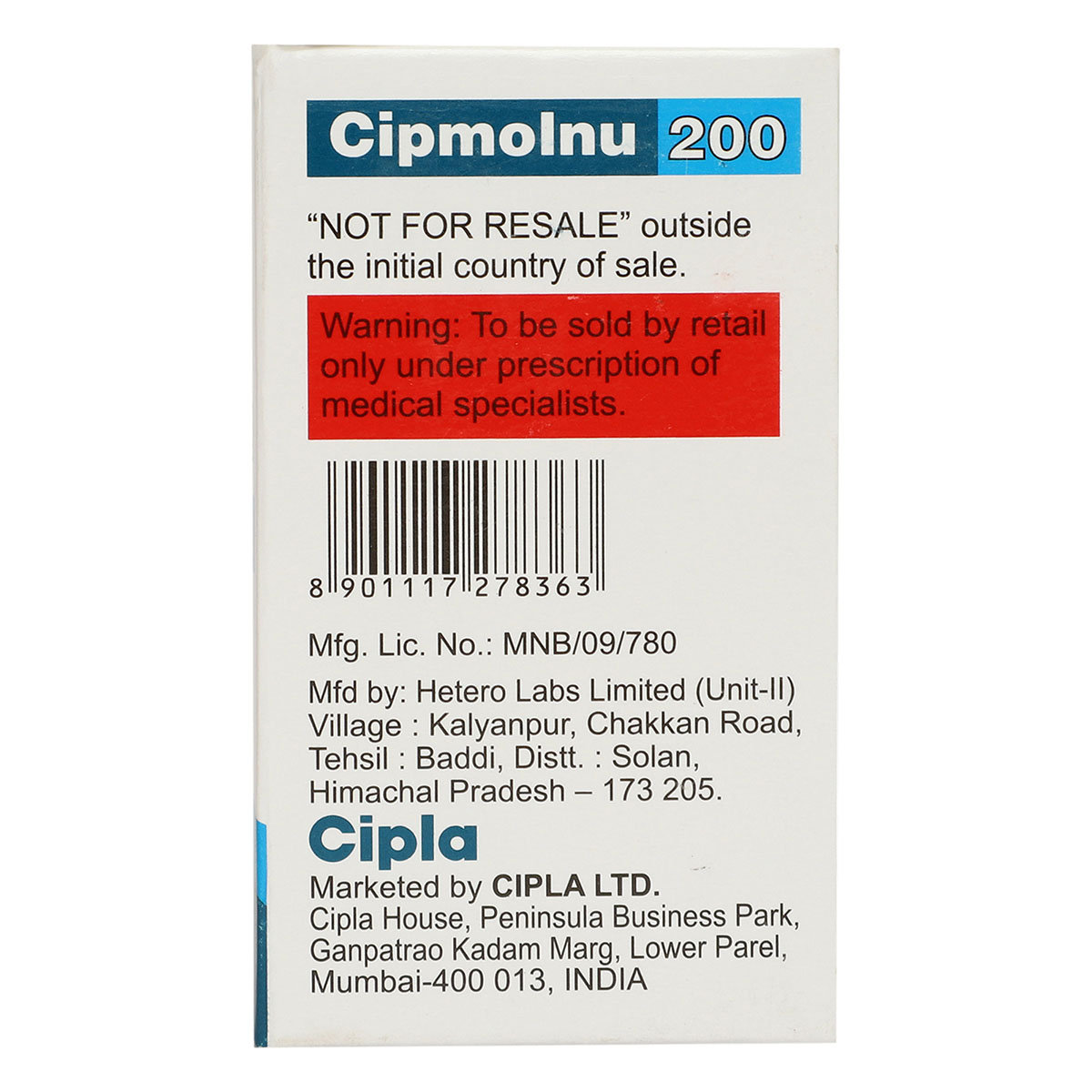 Cipmolnu 200 Capsule 40's, Pack of 1 CAPSULE Cipmolnu 200 Capsule 40's, Pack of 1 CAPSULE