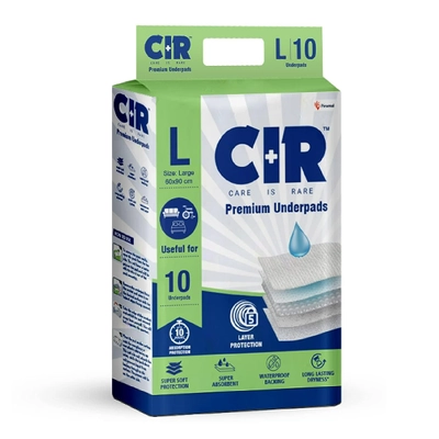 CIR Premium Underpads Large, 10 Count, Pack of 1