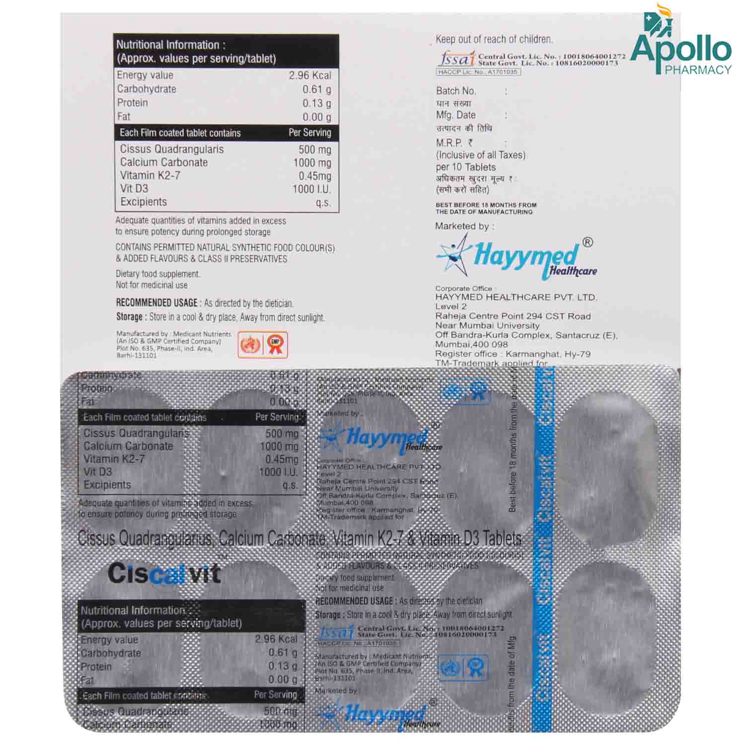 Ciscalvit Tablet 10's, Pack of 10 Ciscalvit Tablet 10's, Pack of 10