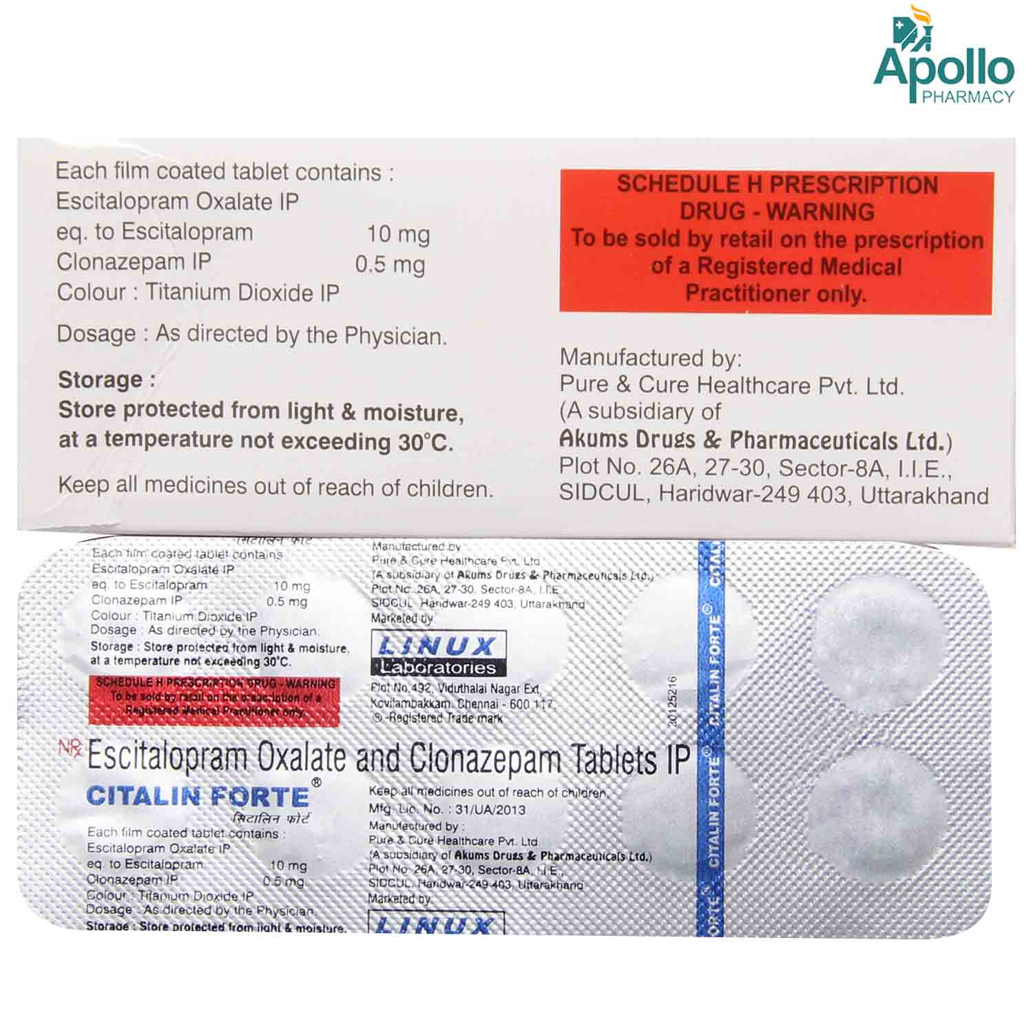 Citalin Forte Tablet 10's, Pack of 10 TABLETS Citalin Forte Tablet 10's, Pack of 10 TABLETS