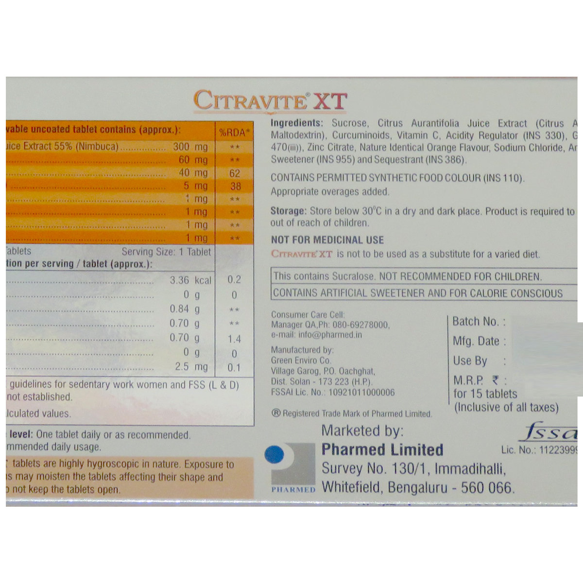 Citravite XT Orange Chewable Tablet 15's, Pack of 15 Citravite XT Orange Chewable Tablet 15's, Pack of 15