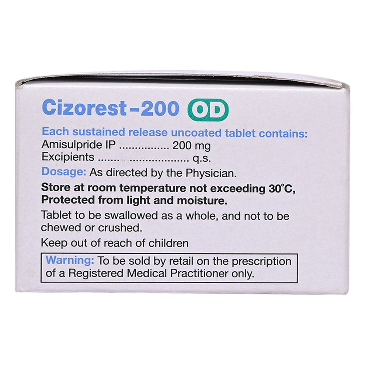 Cizorest-200 OD Tablet 10's, Pack of 10 TabletS Cizorest-200 OD Tablet 10's, Pack of 10 TabletS