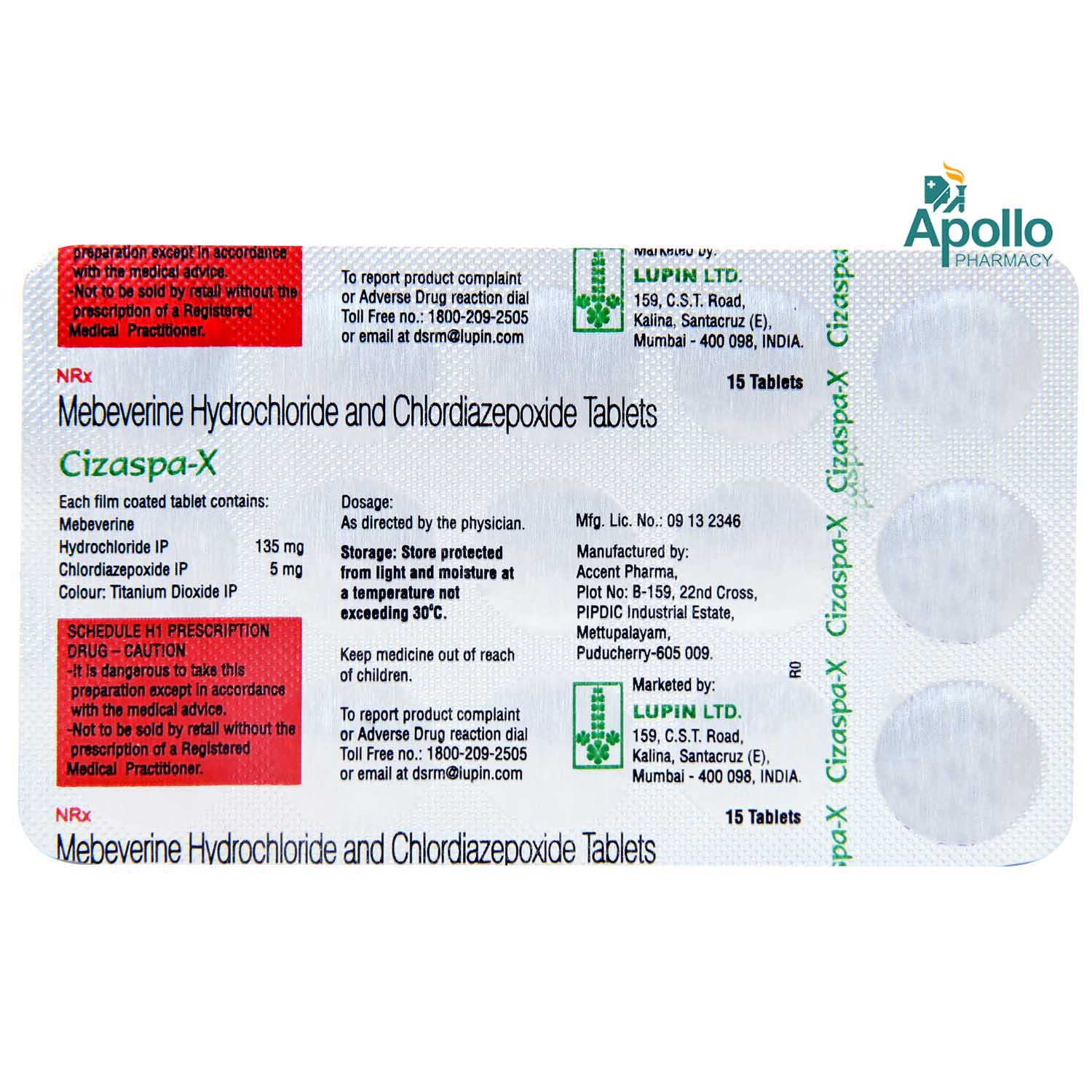 Cizaspa X Tablet 15's Price, Uses, Side Effects, Composition - Apollo Pharmacy