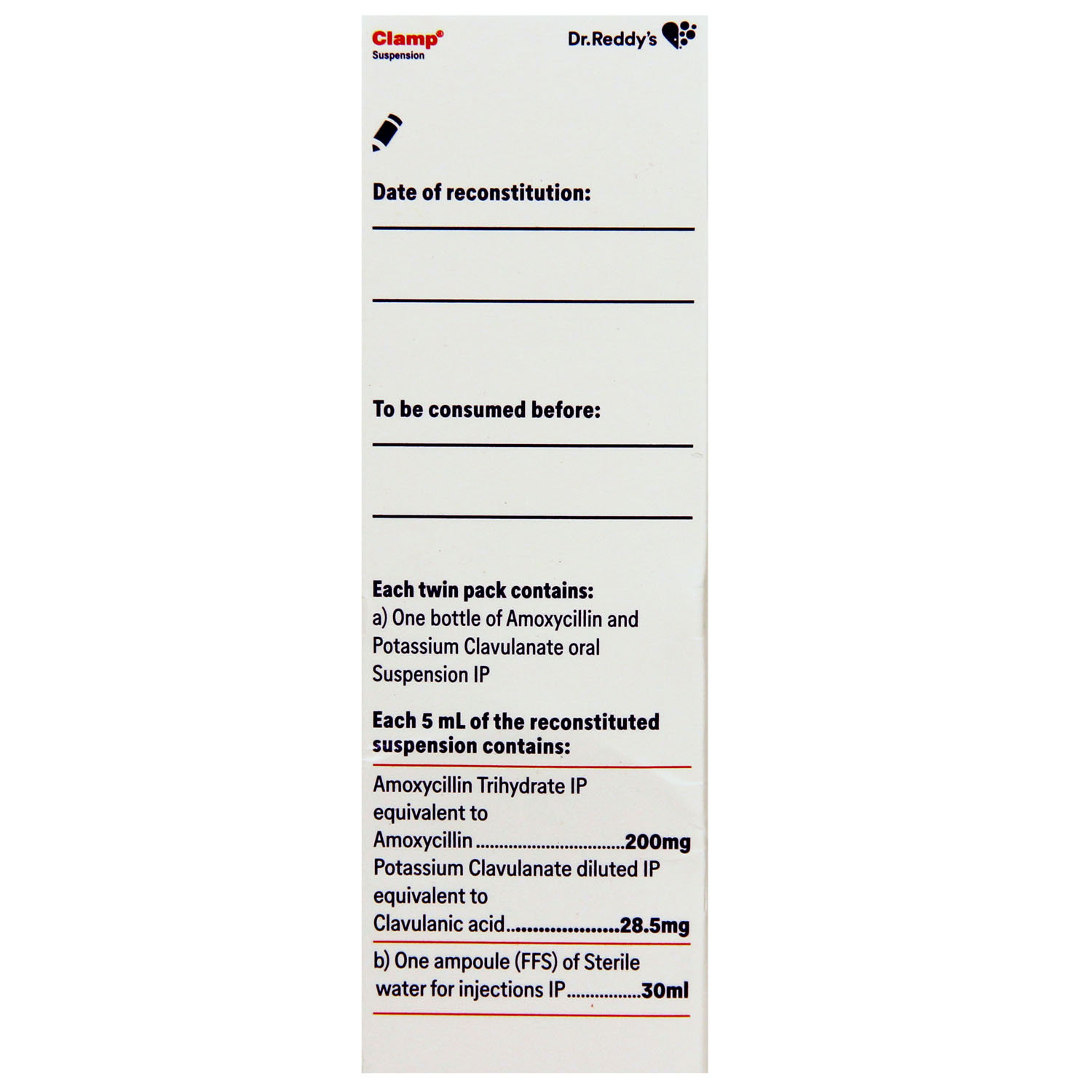 Clamp Suspension 30 ml, Pack of 1 ORAL SUSPENSION Clamp Suspension 30 ml, Pack of 1 ORAL SUSPENSION