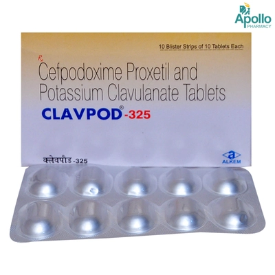 Clavpod-325 Tablet 10's, Pack of 10 TabletS