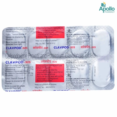 Clavpod-325 Tablet 10's, Pack of 10 TabletS