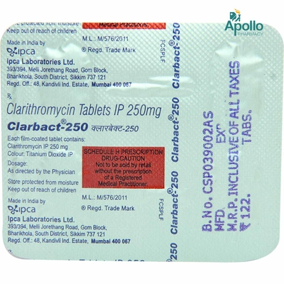 Clarbact 250 Tablet 4's, Pack of 4 TabletS