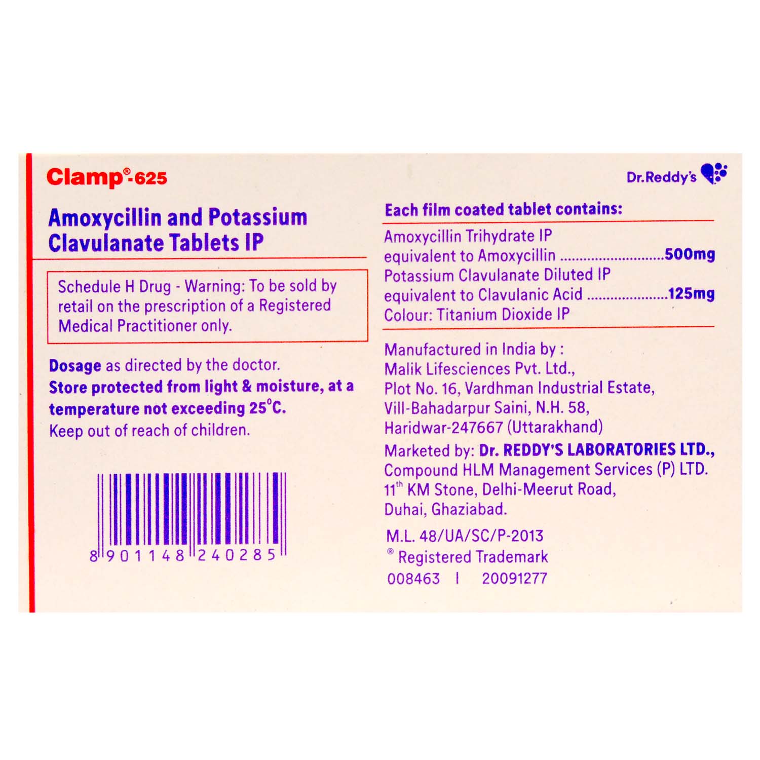 Clamp 625 Tablet 10's Price, Uses, Side Effects, Composition Apollo Pharmacy