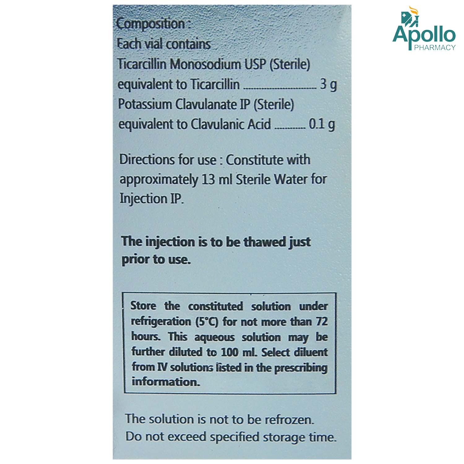 Clatiplus 3.1gm Injection, Pack of 1 Clatiplus 3.1gm Injection, Pack of 1