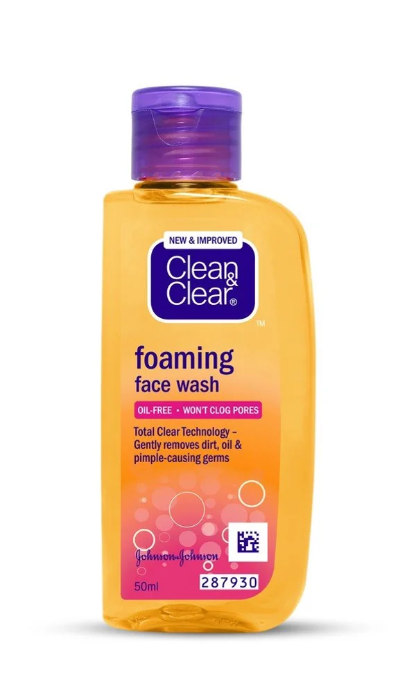 Clean &amp; Clear Foaming Face Wash, 50 ml, Pack of 1