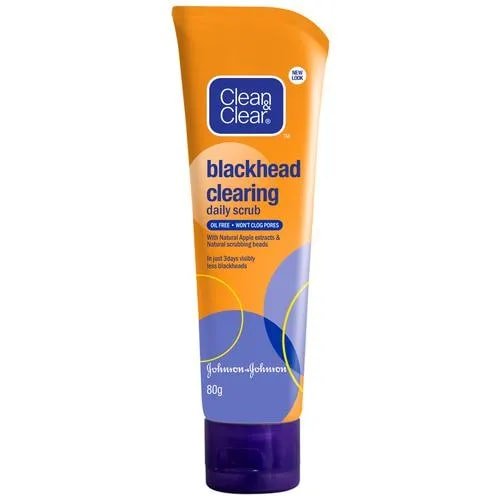 Clean & Clear Blackhead Clearing Daily Scrub 80 gm | Natural Apple Extract & Pure Rice Technology | Gentle Exfoliates | Removes Blackhead | Oil Free | For Smooth & Clear Skin | For Oily Skin, Normal Skin, Dry Skin, Pimple Prone Skin, Sensitive Skin, Pack of 1 Clean & Clear Blackhead Clearing Daily Scrub 80 gm | Natural Apple Extract & Pure Rice Technology | Gentle Exfoliates | Removes Blackhead | Oil Free | For Smooth & Clear Skin | For Oily Skin, Normal Skin, Dry Skin, Pimple Prone Skin, Sensitive Skin, Pack of 1