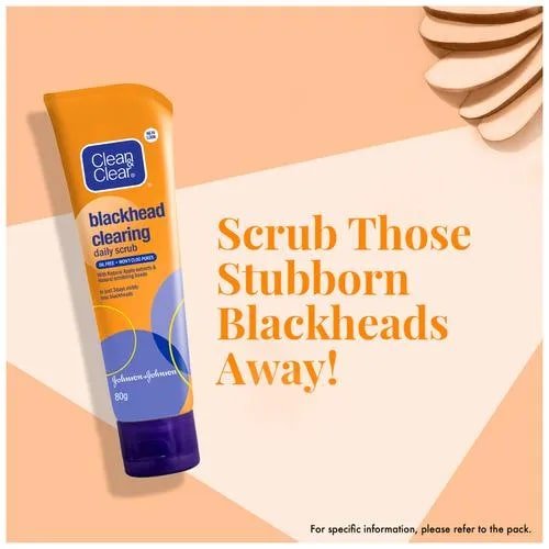 Clean & Clear Blackhead Clearing Daily Scrub 80 gm | Natural Apple Extract & Pure Rice Technology | Gentle Exfoliates | Removes Blackhead | Oil Free | For Smooth & Clear Skin | For Oily Skin, Normal Skin, Dry Skin, Pimple Prone Skin, Sensitive Skin, Pack of 1 Clean & Clear Blackhead Clearing Daily Scrub 80 gm | Natural Apple Extract & Pure Rice Technology | Gentle Exfoliates | Removes Blackhead | Oil Free | For Smooth & Clear Skin | For Oily Skin, Normal Skin, Dry Skin, Pimple Prone Skin, Sensitive Skin, Pack of 1