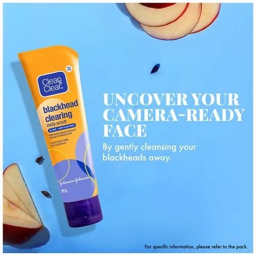 Clean & Clear Blackhead Clearing Daily Scrub 80 gm | Natural Apple Extract & Pure Rice Technology | Gentle Exfoliates | Removes Blackhead | Oil Free | For Smooth & Clear Skin | For Oily Skin, Normal Skin, Dry Skin, Pimple Prone Skin, Sensitive Skin, Pack of 1 Clean & Clear Blackhead Clearing Daily Scrub 80 gm | Natural Apple Extract & Pure Rice Technology | Gentle Exfoliates | Removes Blackhead | Oil Free | For Smooth & Clear Skin | For Oily Skin, Normal Skin, Dry Skin, Pimple Prone Skin, Sensitive Skin, Pack of 1