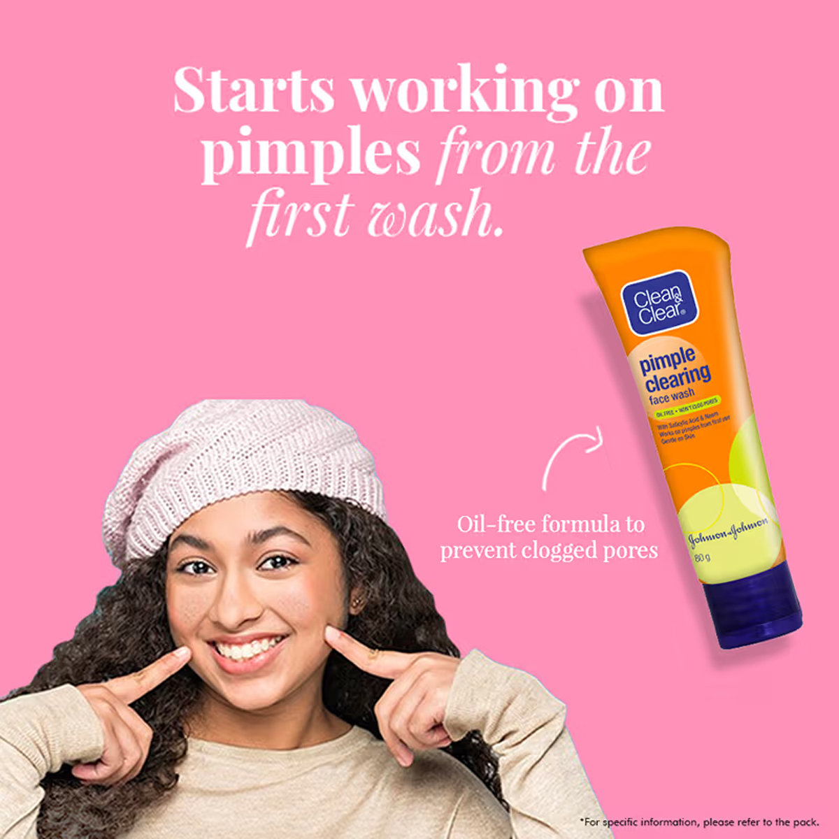 Clean & Clear Pimple Clearing Face Wash 80 gm | Neem & Salicylic Acid | Reduces & Prevents Pimple Within 7 Days | For Pimple Prone Skin, Pack of 1 Clean & Clear Pimple Clearing Face Wash 80 gm | Neem & Salicylic Acid | Reduces & Prevents Pimple Within 7 Days | For Pimple Prone Skin, Pack of 1