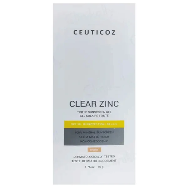 Clear Zinc SPF 50 PA++++ Tinted Sunscreen Gel 50 gm