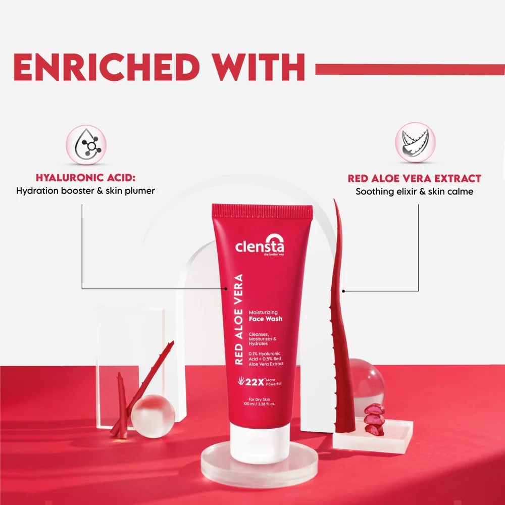 Clensta Red Aloe Vera Moisturizing Face Wash, 100 ml, Pack of 1 Clensta Red Aloe Vera Moisturizing Face Wash, 100 ml, Pack of 1