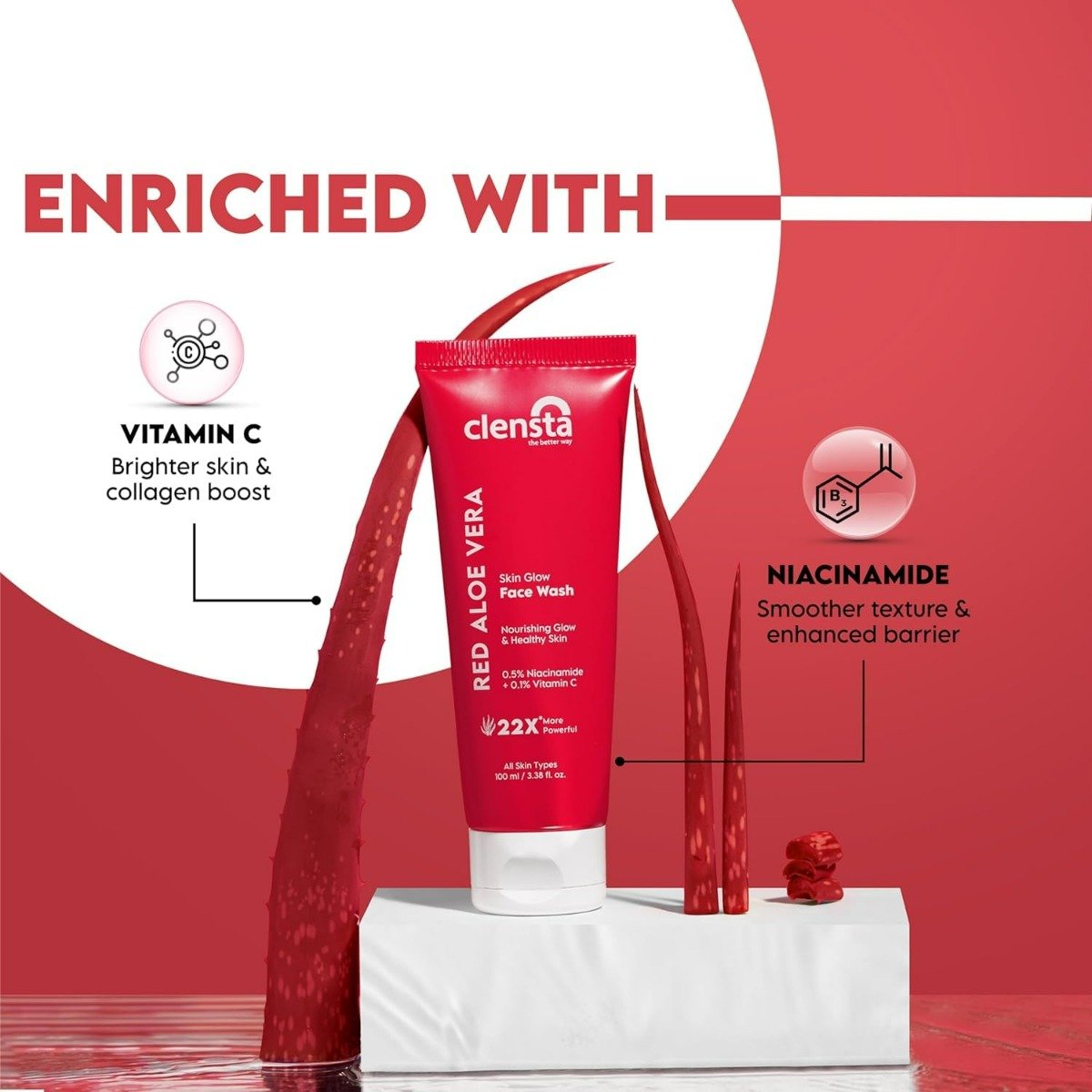 Clensta Red Aloe Vera Skin Glow Face Wash, 100 ml, Pack of 1 Clensta Red Aloe Vera Skin Glow Face Wash, 100 ml, Pack of 1