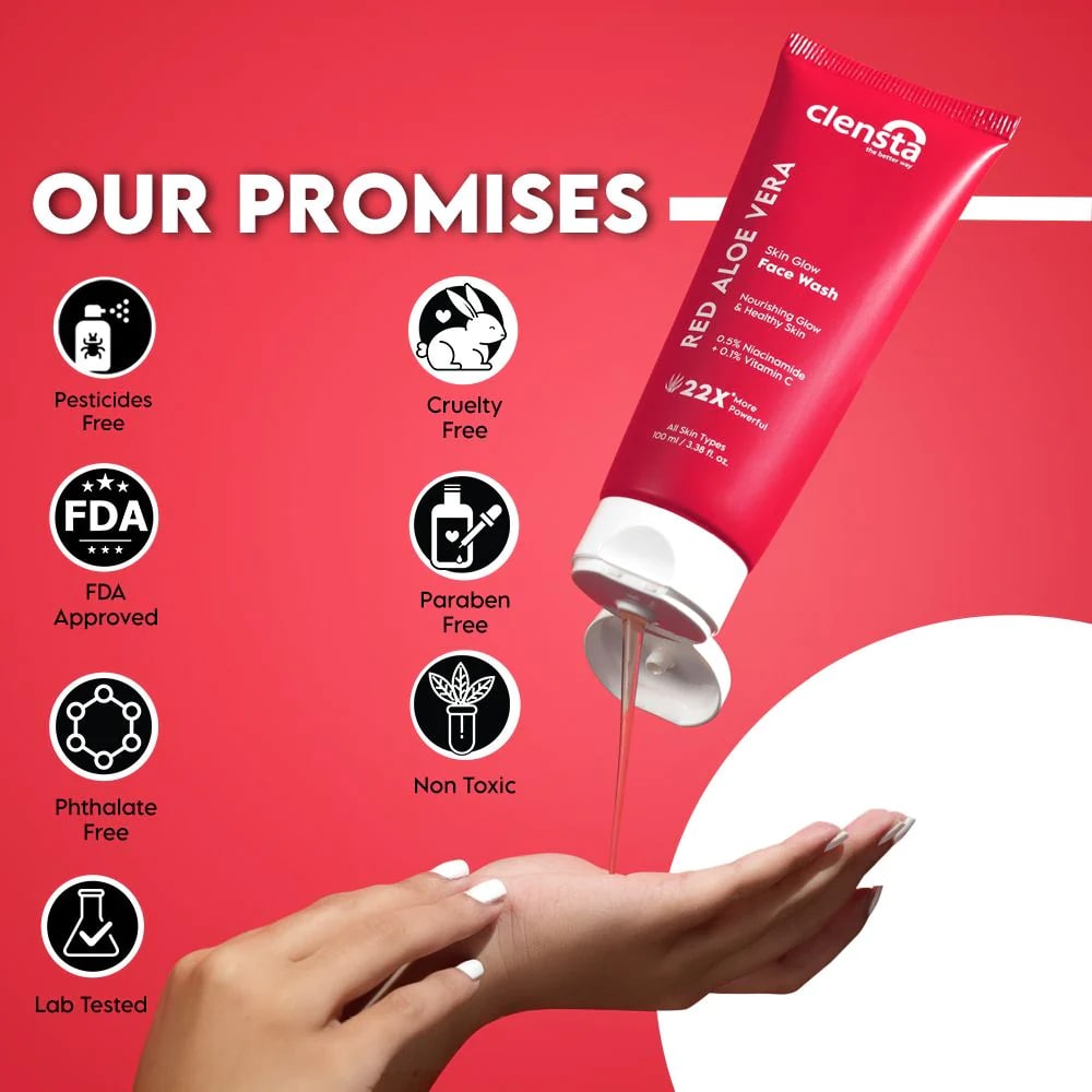 Clensta Red Aloe Vera Skin Glow Face Scrub, 100 gm, Pack of 1 Clensta Red Aloe Vera Skin Glow Face Scrub, 100 gm, Pack of 1