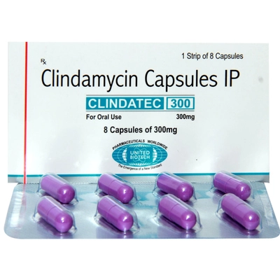 Clindatec 300 mg Capsule 8's, Pack of 8 CapsuleS