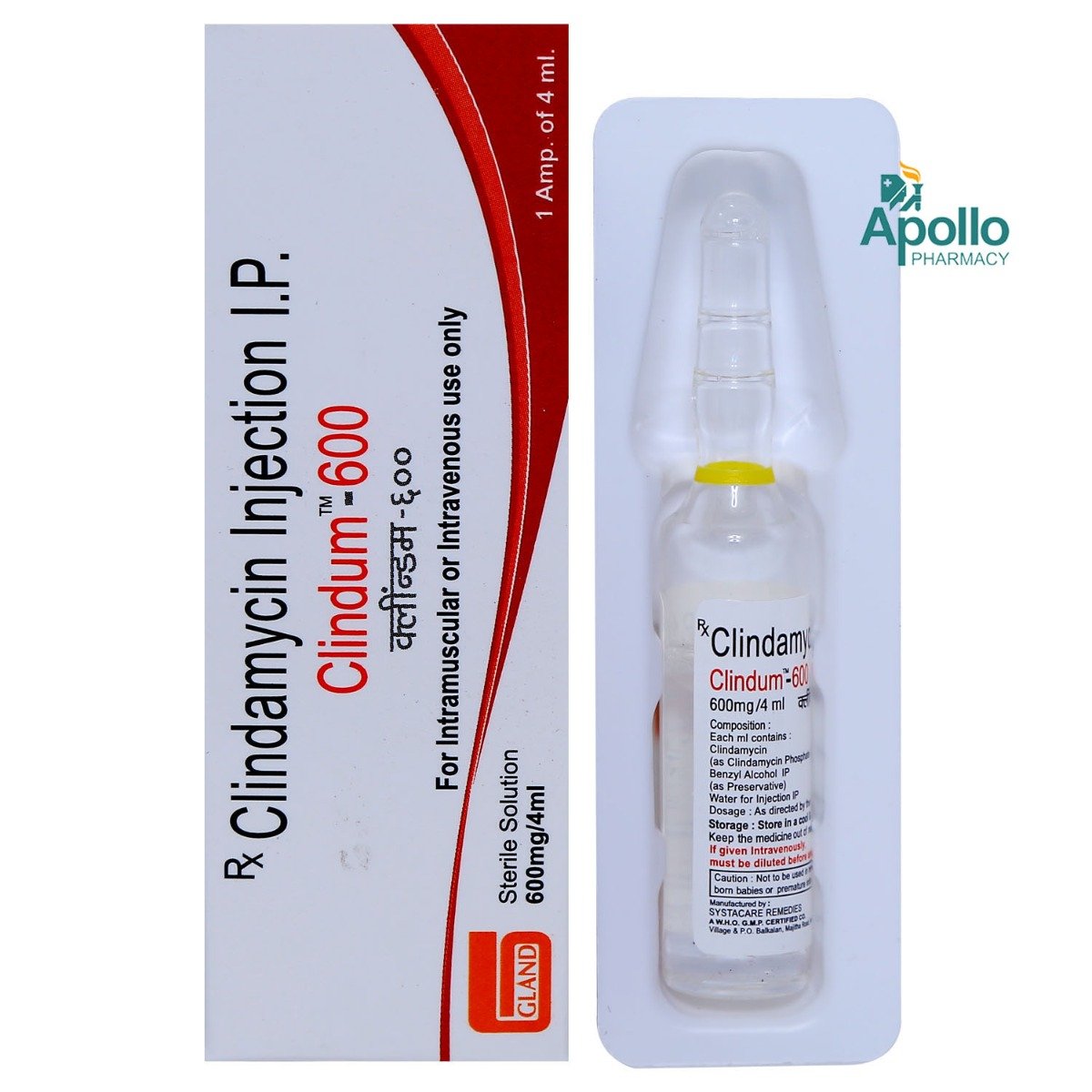 Clindum 600mg Injection 4ml, Pack of 1 INJECTION Clindum 600mg Injection 4ml, Pack of 1 INJECTION
