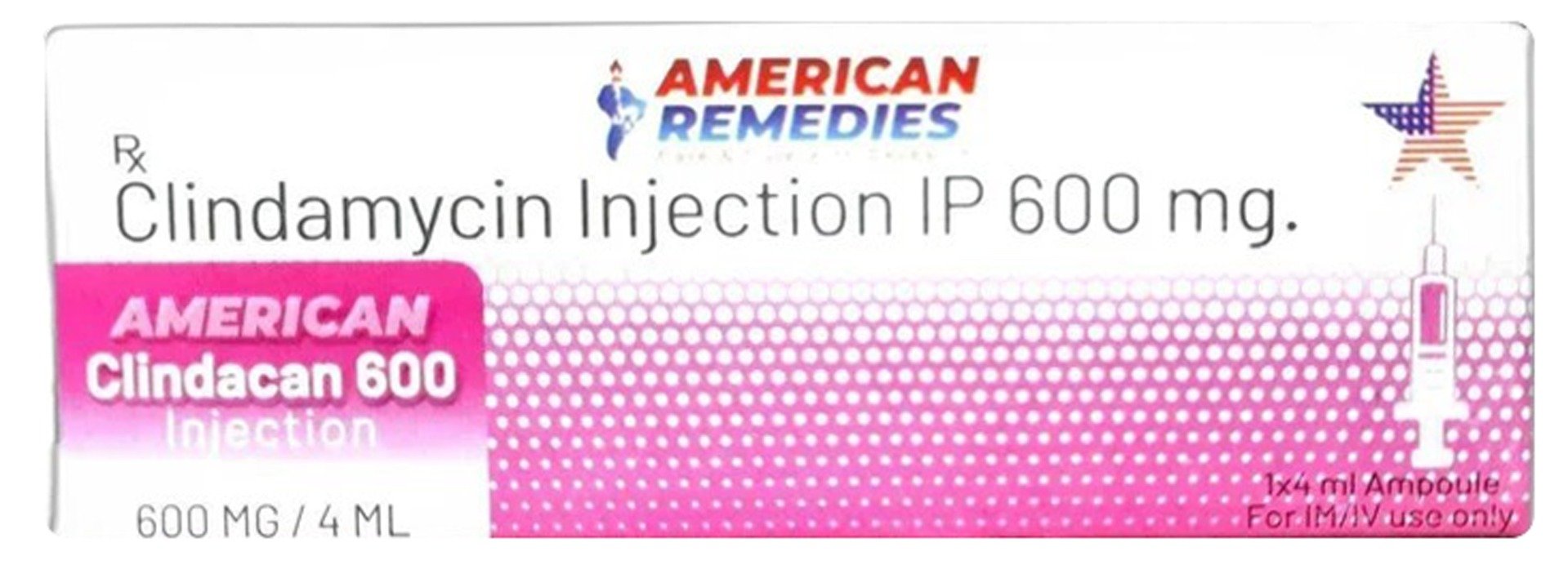 Clindacan 600 mg Injection 4 ml, Pack of 1 Clindacan 600 mg Injection 4 ml, Pack of 1