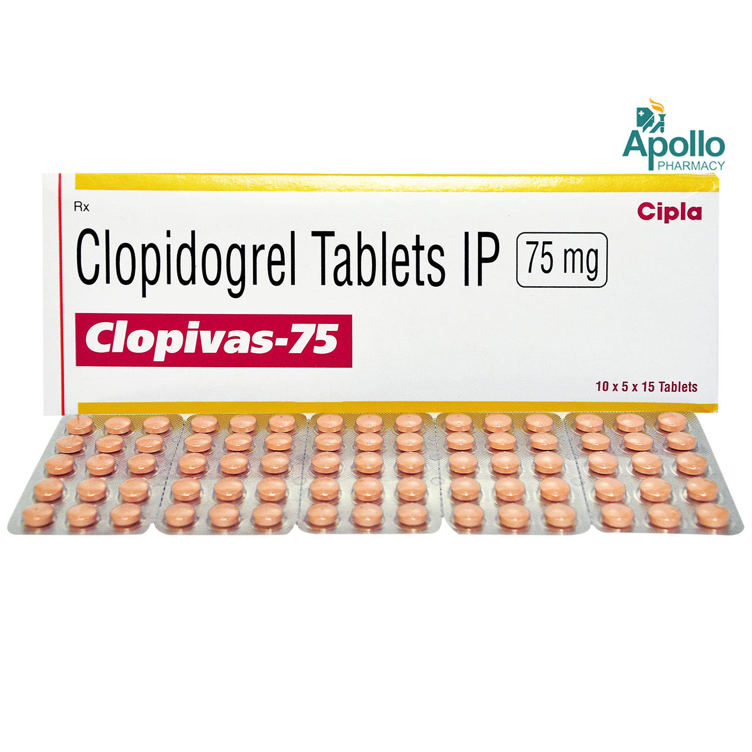Clopivas-75 Tablet 15's, Pack of 15 TABLETS Clopivas-75 Tablet 15's, Pack of 15 TABLETS