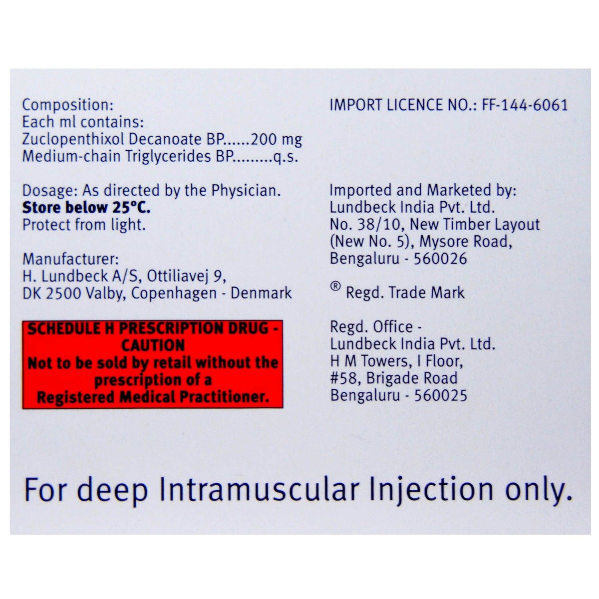 Clopixol Depot Injection 1 ml, Pack of 1 Injection Clopixol Depot Injection 1 ml, Pack of 1 Injection