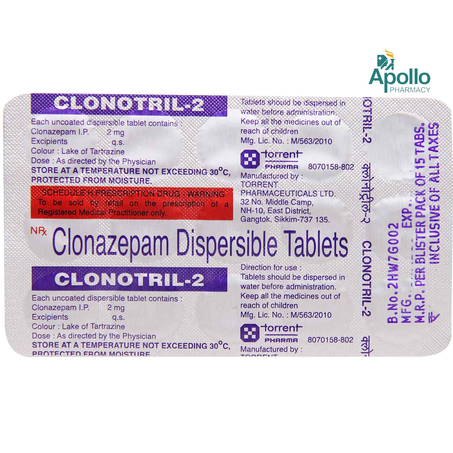 Clonotril 2 mg Tablet 10's, Pack of 10 TabletS Clonotril 2 mg Tablet 10's, Pack of 10 TabletS