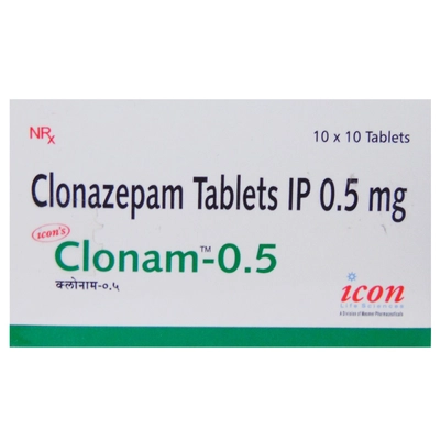 Clonam 0.5 mg Tablet 10's, Pack of 10 TabletS