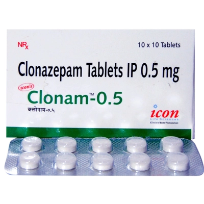 Clonam 0.5 mg Tablet 10's, Pack of 10 TabletS