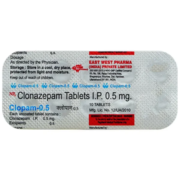 Clopam 0.5 mg Tablet 10's