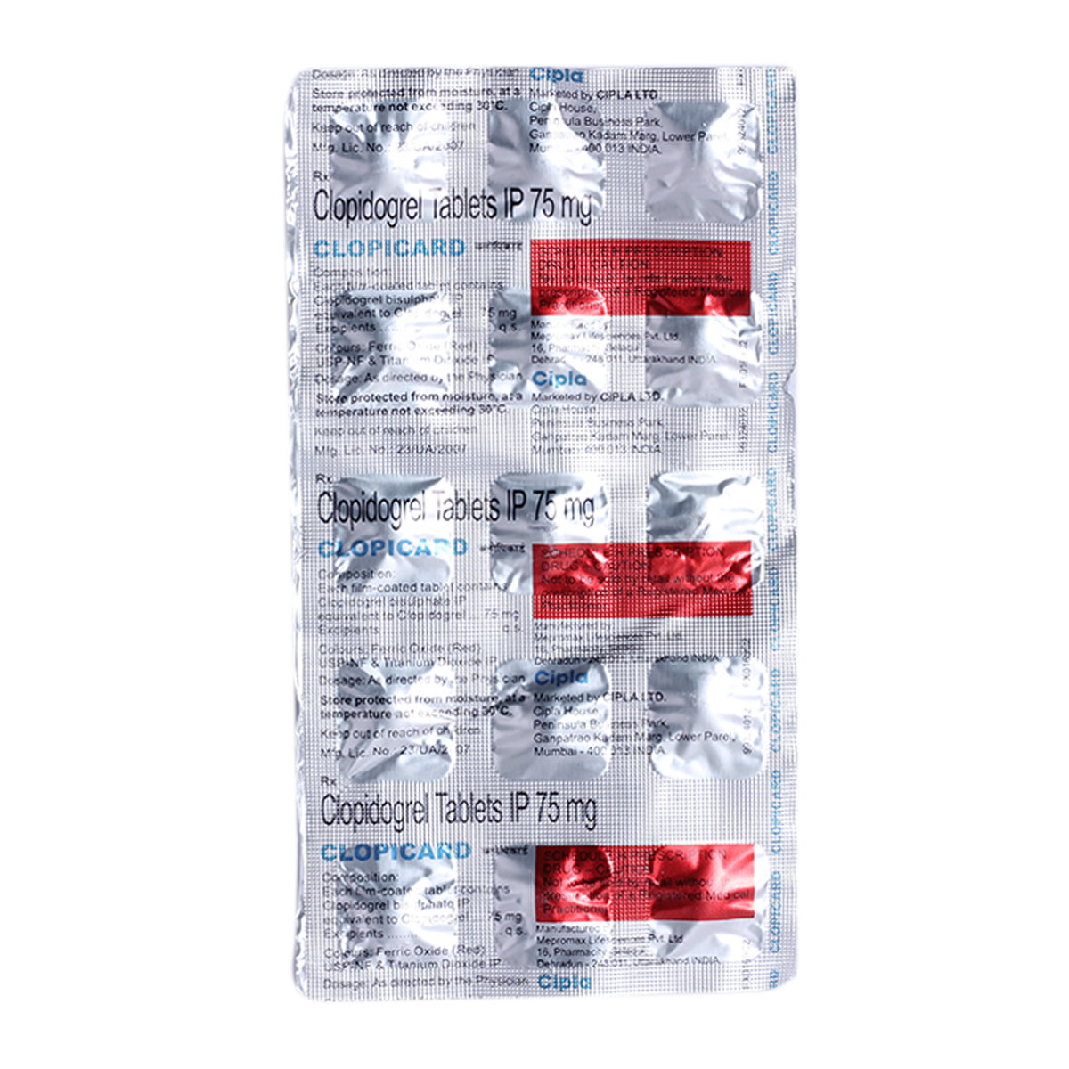 Buy Clopicard Tablet 10's Online