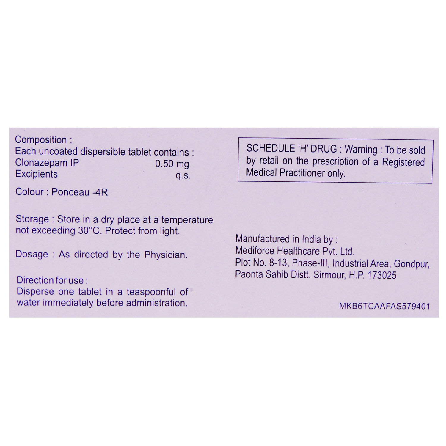 Clonafit 0.5 MD Tablet 10's, Pack of 10 TabletS Clonafit 0.5 MD Tablet 10's, Pack of 10 TabletS