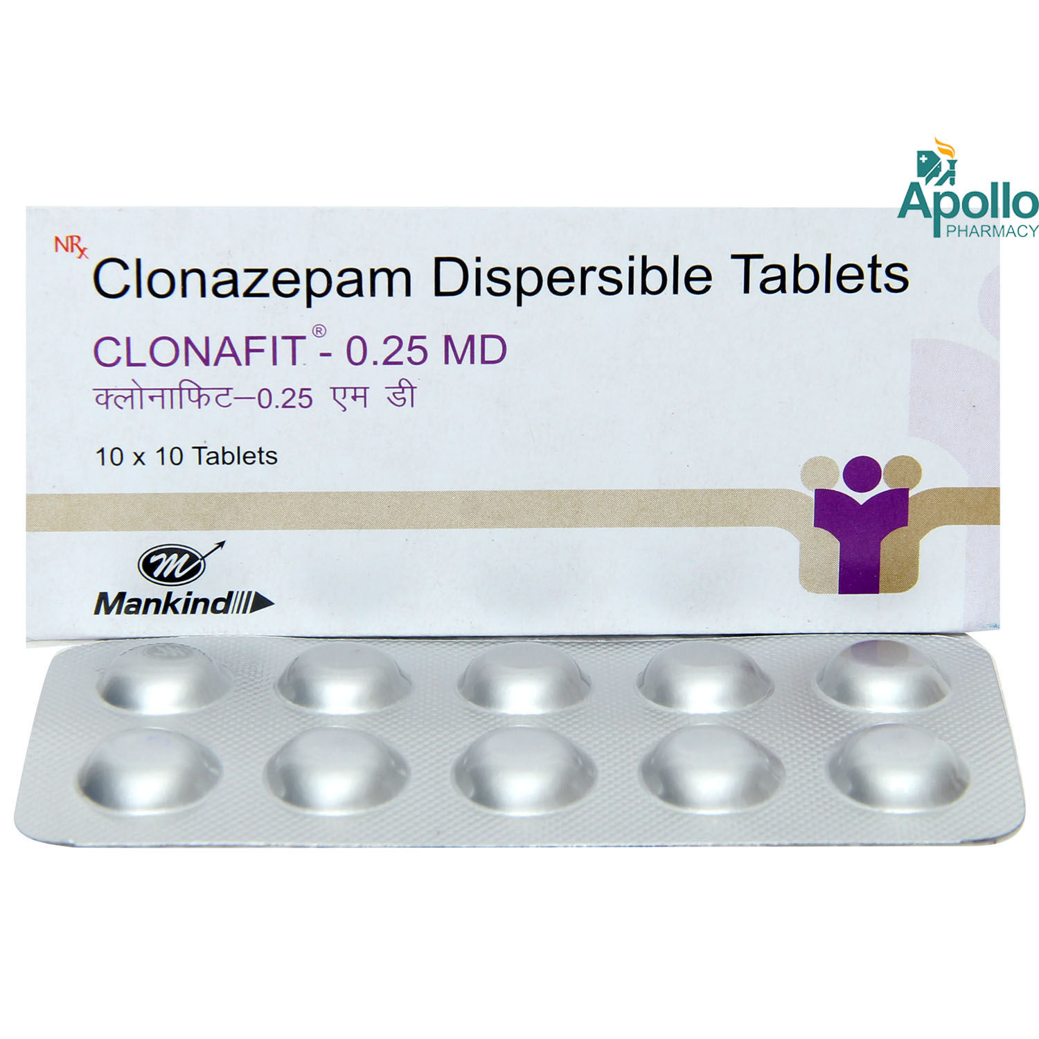 Clonafit 0.25 MD Tablet 10's, Pack of 10 TABLETS Clonafit 0.25 MD Tablet 10's, Pack of 10 TABLETS