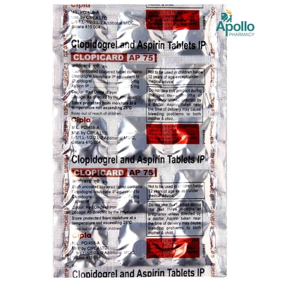 Clopicard AP 75 Tablet 15's, Pack of 15 TabletS