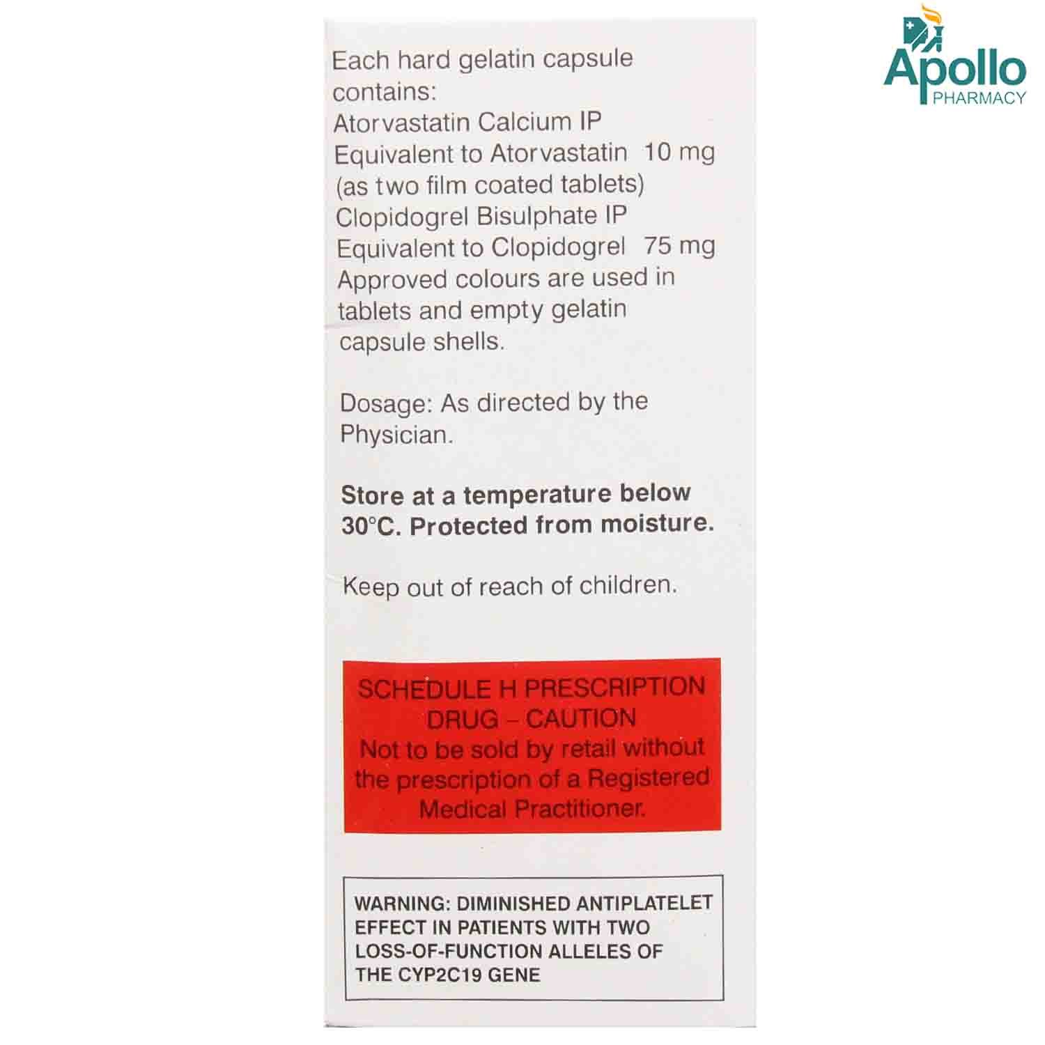 Clopitab CV 10 Capsule 15's, Pack of 15 CAPSULES Clopitab CV 10 Capsule 15's, Pack of 15 CAPSULES