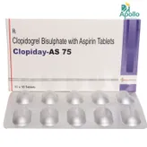 Clopiday AS 75 Tablet 10's, Pack of 10 TABLETS